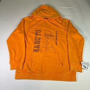 Naruto Shippuden Collection Hoodie Size Large Orange. 2002 NEW.